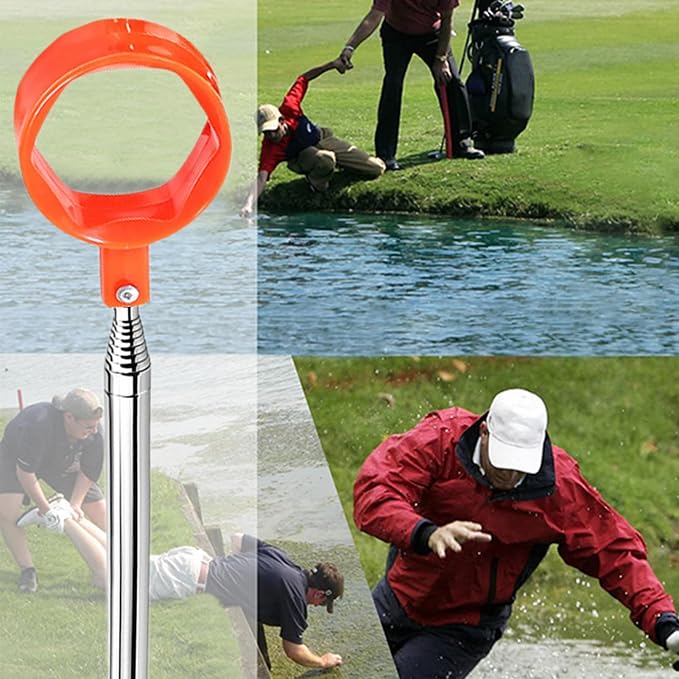 Golf Ball Retriever Telescopic | Heavy Duty Grabber,Portable Stainless Steel Ball Retriever | for Golfers Water Outdoor Mud Tree Bushes