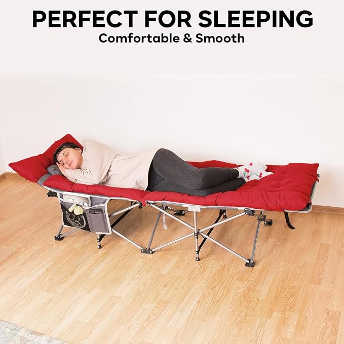 Zone Tech Camping Cot Mattress Pad Premium Quality Outdoor Comfortable Thicker Cotton Sleeping Cot Lightweight Waterproof Bottom Pad Mattress for Adult, Kid