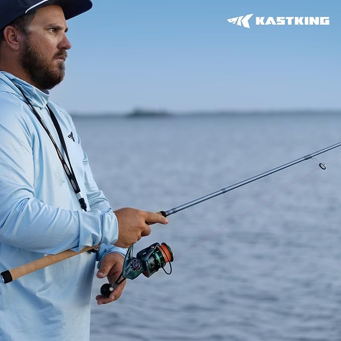 KastKing ReKon Saltwater Spinning Rod, KastFlex IM6 Carbon Graphite Blank, Zirconium Ceramic Guides, Graphite Locking Reel Seat, Oversized Drop Shot Hook Keeper, 2-Piece PTS, Saltwater Fishing