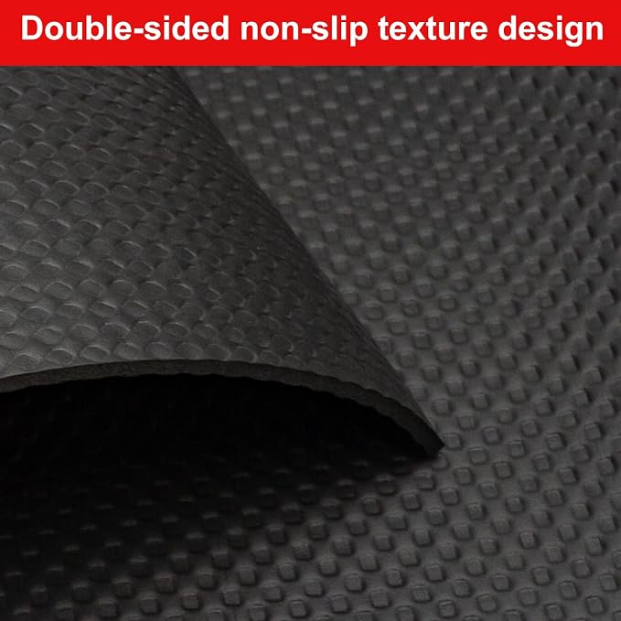 Bike Mat, Exercise Mat for Carpet & Hardwood Floors, Cushioned, Black