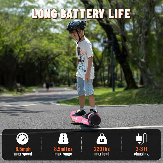 SIMATE Scooter, Colorful LED Light-Up Wheels, Bluetooth Speakers and APP, Dual 250W Motors, 8.5 mph Max Speed & 8.5 Miles Max Range, Gifts for Kids Adults Girls Boys