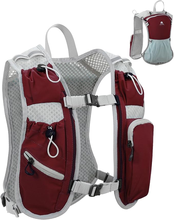 Running Vest for Women and Men, Hydration Running Backpack, Runners Vest, Hydration Vest, with Front Phone Holder, Adjustable Chest and Waist Strap