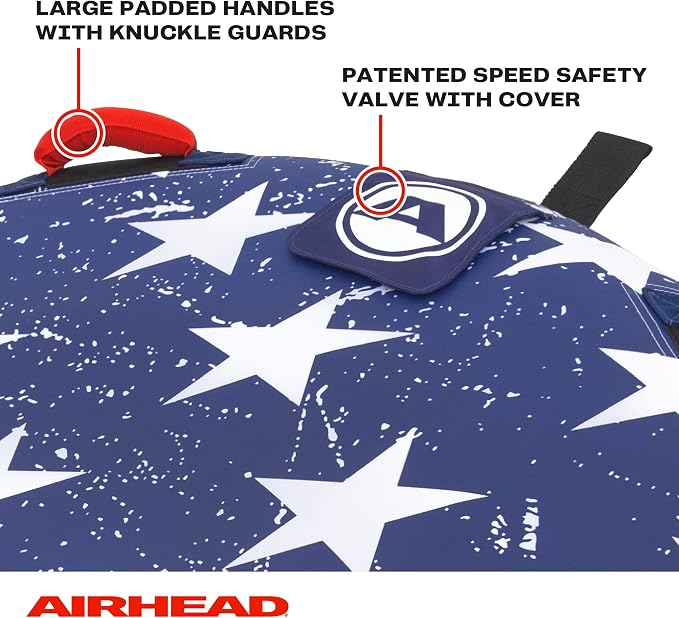 Sportsstuff Stars and Stripes Kit, 1 Rider Towable Tube with Rope and Pump