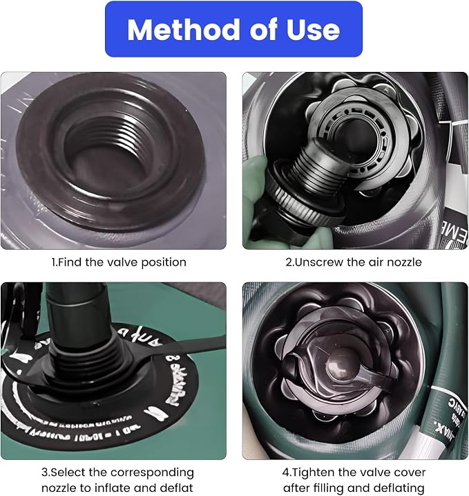 Inflatable Boat Air Valve,2PCS Inflatable Boat Replacement Caps Boat Spiral Air Plugs 0ne-Way Inflation Replacement for Inflatable Raft Boat Kayak(24mm)