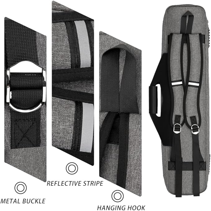 Pool Cue Case 4x4 with Backpack Straps Carrying Case for 4 Pool Cues
