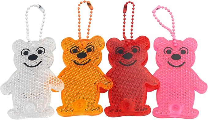 4Pcs Safety Reflector - Stylish Reflective Gear for Jackets, Bags, Purses, Backpacks, Strollers and Wheelchairs