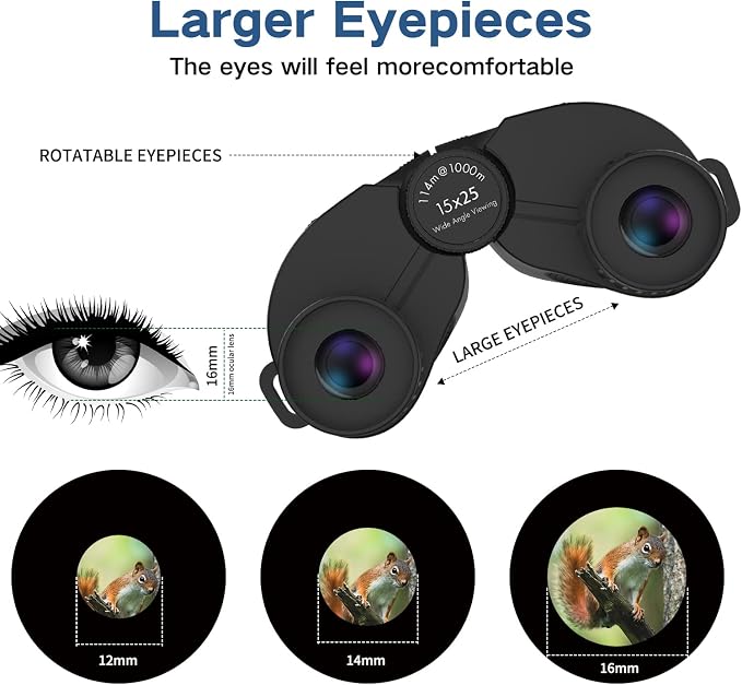 20x25 Compact Binoculars for Adults,High Powered Large Eyepiece Waterproof Binoculars,Easy Focus for Bird Watching,Hiking,Travel and Sport Games