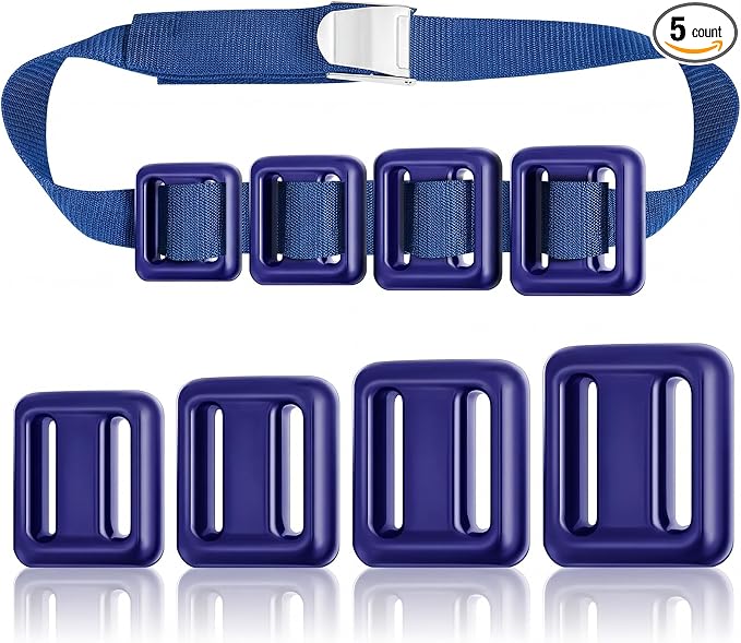Tellegloww 4 Pcs Dive Weights Belt for Scuba Diving Coated Dive Weights Nylon Dives Belt with 1 Metal Quick Release Buckle for Free Diving Spear Fishing