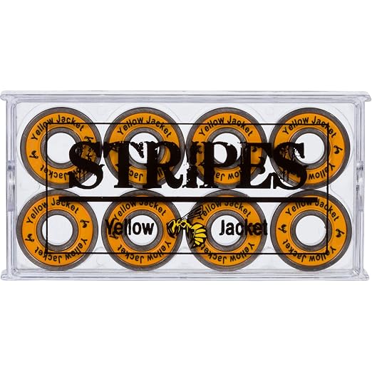 Yellow Jacket Premium Skateboard Bearings, Pro Longboard Bearings, 608, ABEC 9, Tropical Orange (Pack of 8)