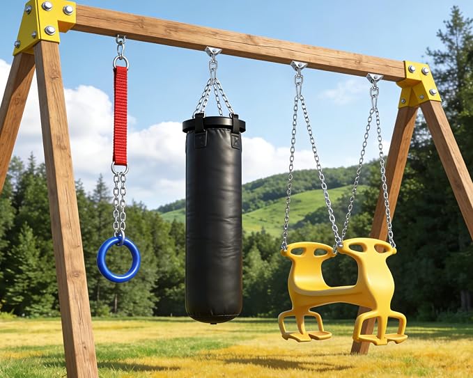 Yose Porch Swing Hanging Kit Heavy Duty 1000lbs Stainless Steel, Easy to Install Swing Hardware with Ceiling Hooks and Hammock Hooks, Complete Swing Set Accessories for Indoor Outdoor Patio Garage