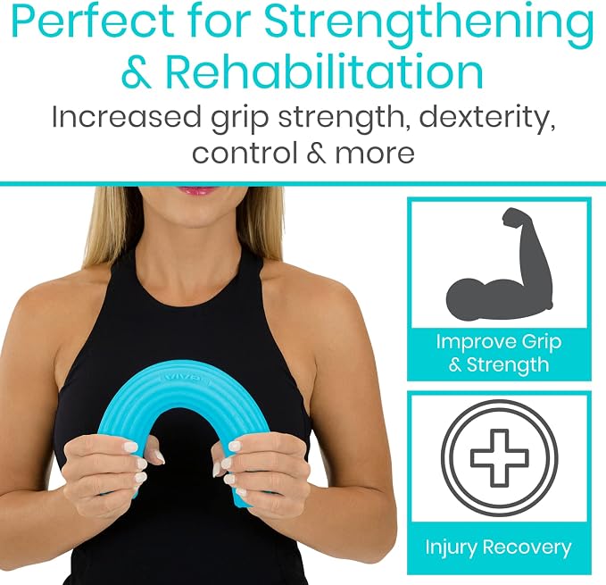 Vive Flex Therapy Bar for Tennis Elbow Relief (Light) - Physical Therapy Aid, Improve Tendonitis & Grip Strength - Resistance for Golfers, Hand, Epicondylitis, Equipment - Strengthens Wrist & Forearm