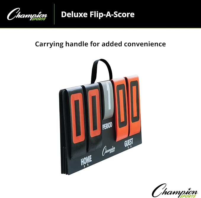 Champion Sports Deluxe Flip-A-Score Board/Timer, One Size, Bold Orange