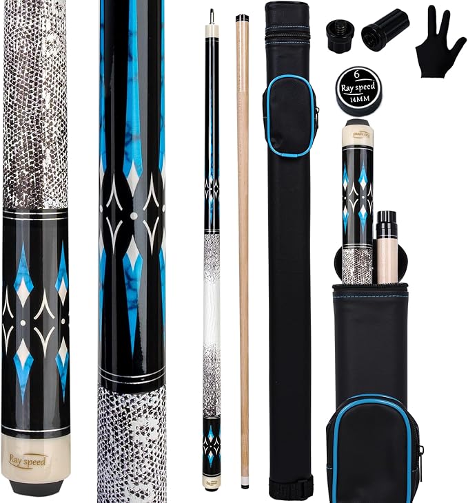 Pool Cue Stick Low Deflection Shaft Billiard Cue Stick with Hard Case 19-20 oz Professional Pool Stick