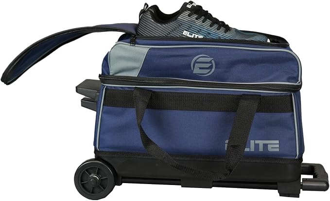 ELITE Basic Bowling Bag Double (2) Ball Roller with Rolling Wheels