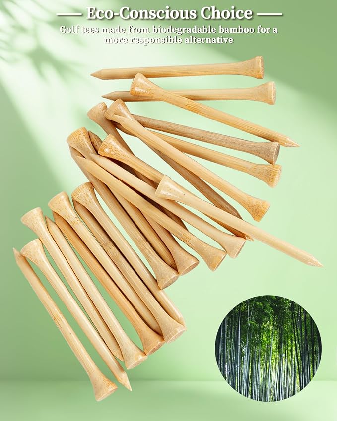 ATPEAM Bamboo Golf Tees 3-1/4'' Golf Tees More Stable Reduce Side Spin and Friction (1000 pcs)
