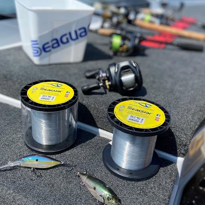 Seaguar InvizX Multi-Species Fishing Line for Casting, Live Bait, Freshwater, 100% Fluorocarbon, Clear, Multiple Sizes