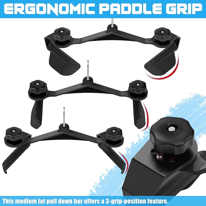 Adjustable Lat Pull down Bar, Cable Machine Attachments for Gym, Home Gym Fitness T-bar Row Pulldown Attachments, Lat Pull Down Machine Wide Grip Neutral Grip Handle