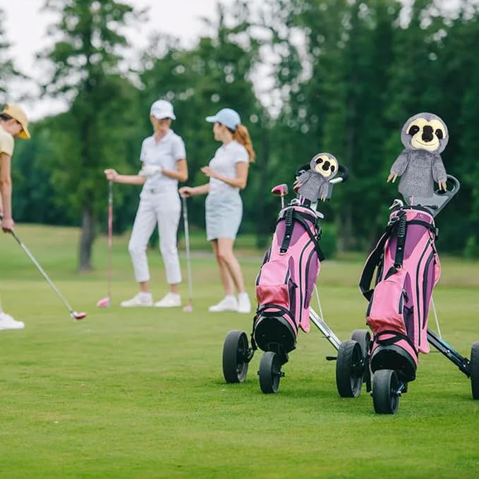 Cozion Golf Club Covers, Gopher/Sloth Golf Club Head Covers for Clubs, Novelty Realistic Headcover Animal Plush Golf Club Protector Gifts for Men/Women