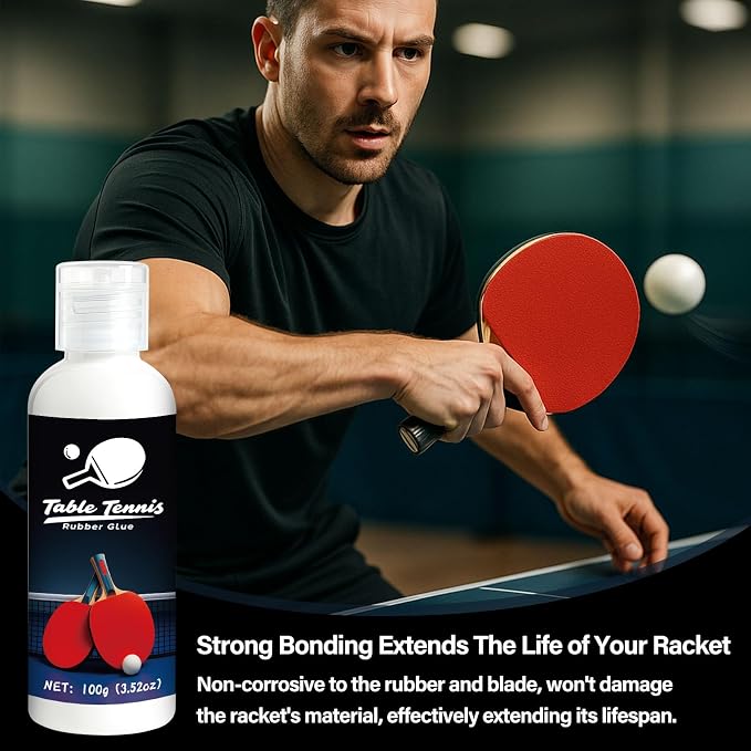 Table Tennis Glue, Perfect for Assembling Table Tennis Ping Pong Paddle, Comes with 8 Sponges to Easily Replace Table Tennis Rubber