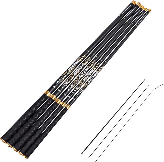 Goture Telescopic Tenkara Fishing RodPortable Hand Fishing Poles 12-24Ft | Reinforced ultralight blank resists cracking on hard runs; ideal all-round length for stream, pond & lake bank fishing
