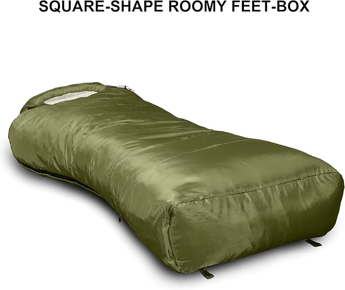 0 Degree Mummy Sleeping Bags for Adults Camping | XXL Big and Tall 3-4 Season Warm Cool | Cold Weather Winter Sleeping Bag w. Compression Sack Youth | Side Sleeper Friendly