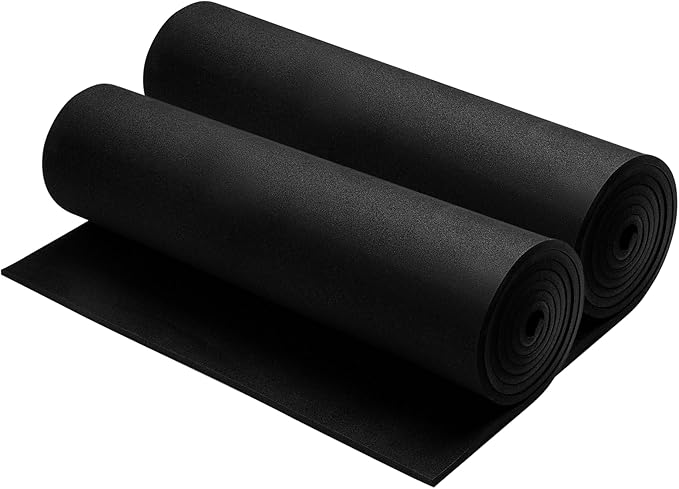 AMZQNART 2Pcs EVA Foam 4mm, Cosplay Foam 16x59 inch Black, High Density 90 kg/m³, for Craft Projects Cosplay Costumes, Fake Weapons, Decorations, Christmas, Easter, Thanksgiving, etc.