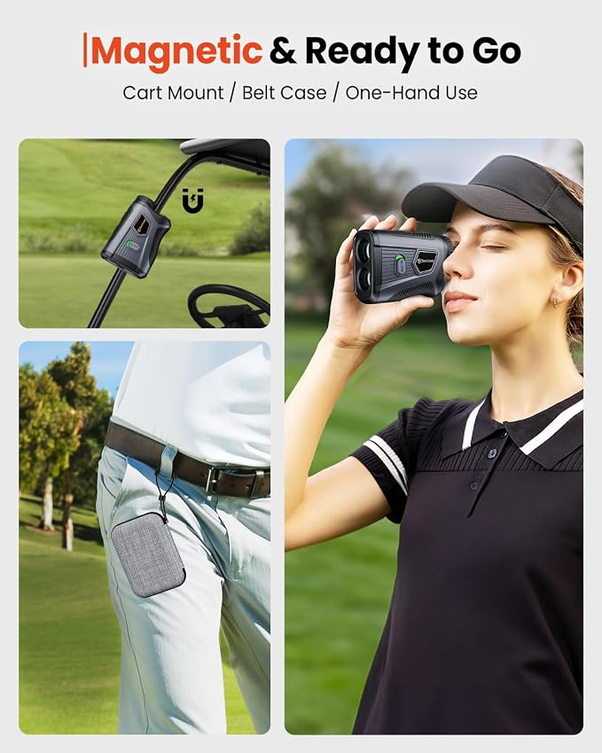 Bestsee Golf Rangefinder with Slope -1700 Yards Laser Range Finder Golf for Hunter, High-Precision Flag Pole Locking Vibration, 7X Magnification, USB-C Rechargeable Rangefinders Magnet Strip