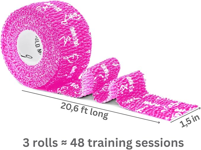 WARM BODY COLD MIND Lifting Thumb Tape for Weightlifting |1.5" x 20.6ft| - Hook Grip Tape for Gym, Powerlifting, Deadlift, Weight Lifting, Athletic Finger Wrap