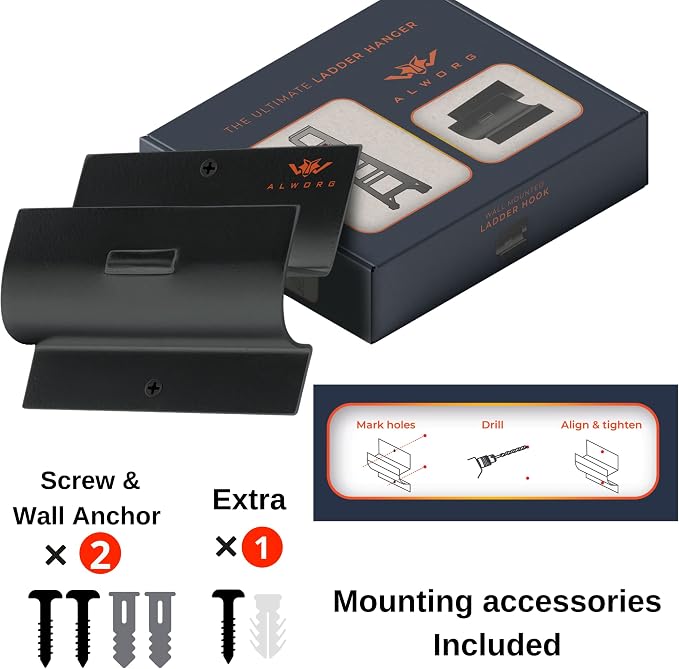Wall Hooks for Storage – Premium Carbon Steel Hooks for Garage Wall Organization, Ladders & Garden Tools