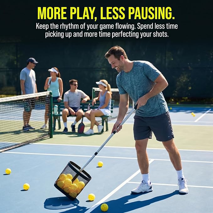 WIGERLON Pickleball Picker Upper, Pickleball Retriever Collector，Pickleball Ball Picker Hopper Tube, Pickleball Pickup Tube for Coach and Court Training