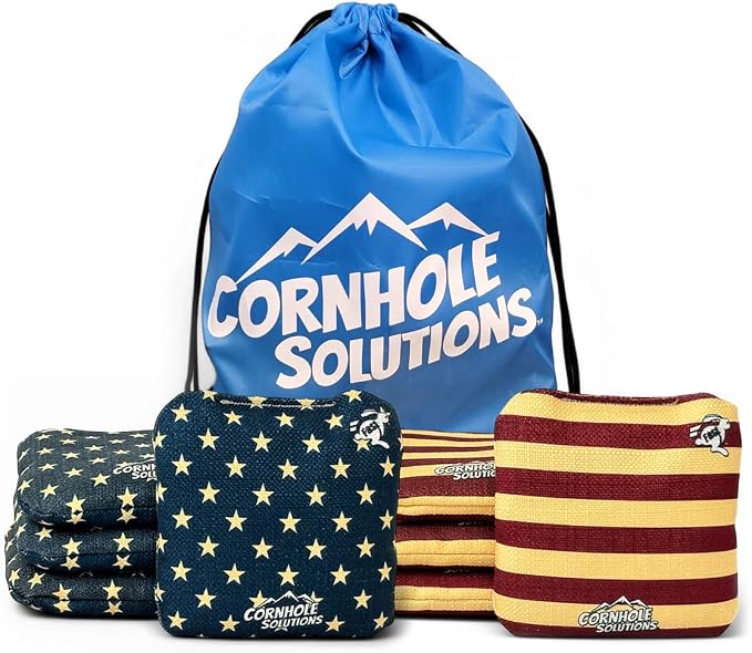 Cornhole Solutions Cornhole Bags Set of 8 – Regulation Pro Style 6x6 – Resin Filled + Tote Bag