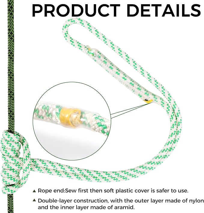 1/4 Inch Pre-Sewn Prusik Loop 24 Inch, Premium Aramid Nylon Hybrid Cord 12kN, Superior Heat Abrasion Resistant Rope Loop for Arborist Rescue Outdoor Rigging