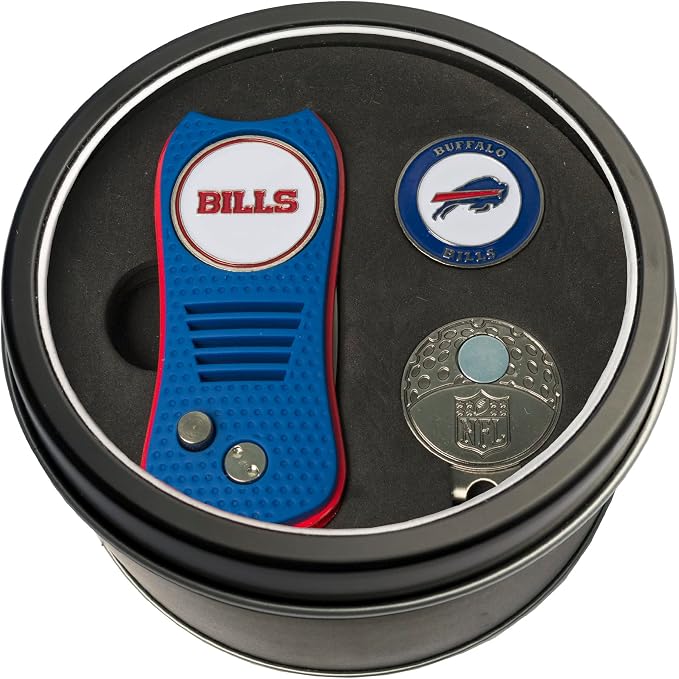 Team Golf NFL Adult-Unisex Tin Gift Set with Switchfix Divot Tool, Cap Clip, and Ball Marker