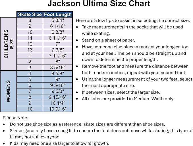 Jackson Classic 200 Womens/Girls Figure Ice Skates | Comfortable Figure Skates for Ice Skating & Recreational Figure Skating, Ice Skates for Kids/Toddler Ice Skates-Medium Width