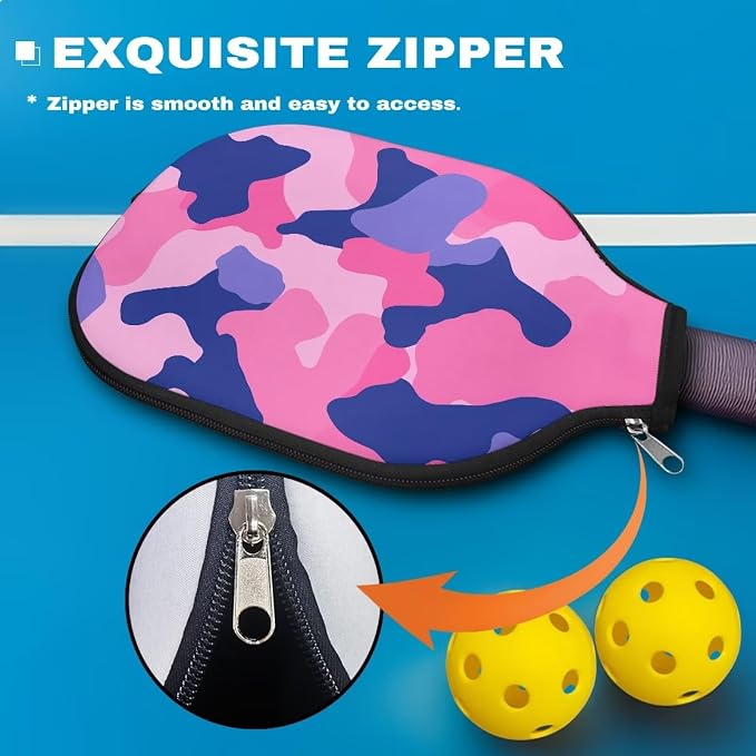 Blue Camo Corgi Pattern Print Pickleball Paddle Covers Only Paddles Holder Sleeve Fits Most Rackets