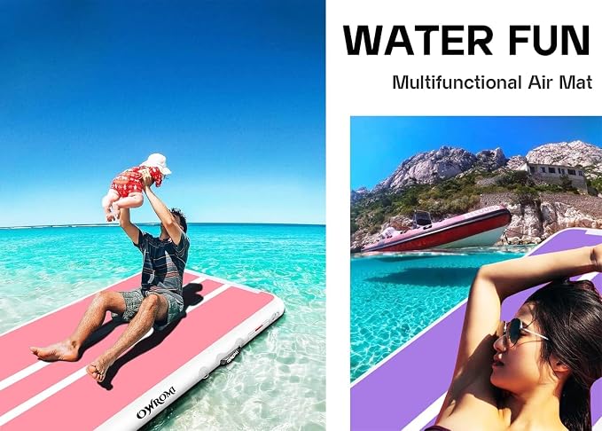 Inflatable Air Gymnastics Mats for Tumbling, 10ft/13ft/16ft/20ft Tumble Track Tumbling Mats for Kids, 4/8 Inches Thick Training Mat with Electric Pump Gymnastics Equipment for Kids Mat