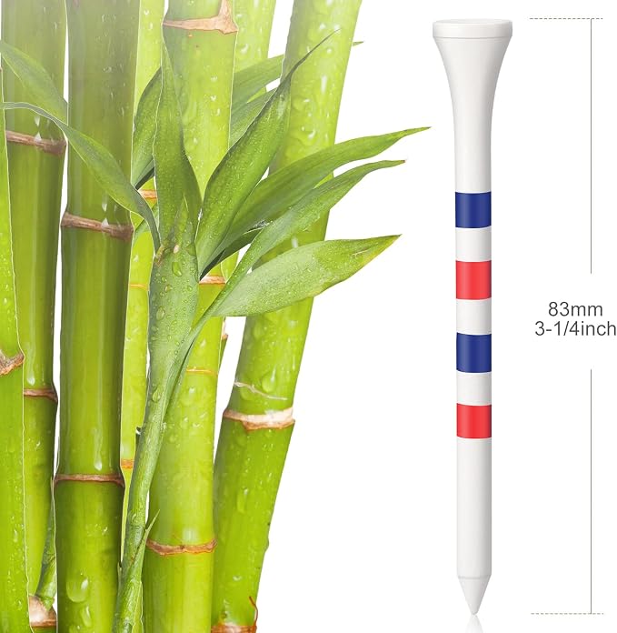 Sosation 200 Pieces Bamboo Golf Tees 3-1/4'' Inch Wooden Golf Tees Reduce Friction and Side Spin