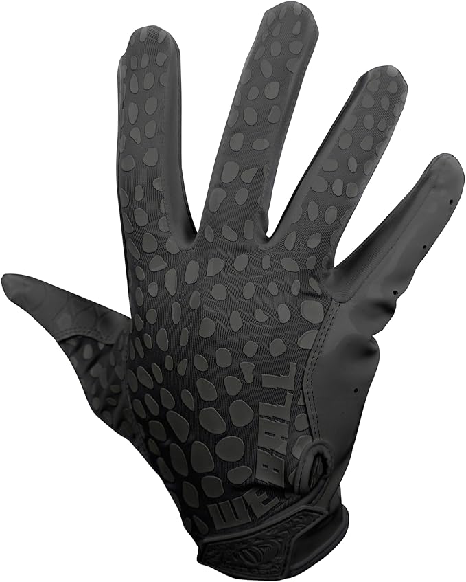 We Ball Sports Hypr-Grip Football Gloves, Men’s Sticky Silicone Palm Receiver Gloves