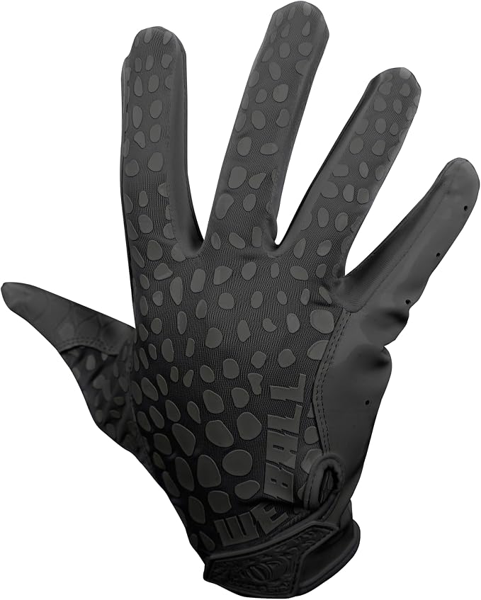 We Ball Sports Hypr-Grip Football Gloves, Men’s Sticky Silicone Palm Receiver Gloves