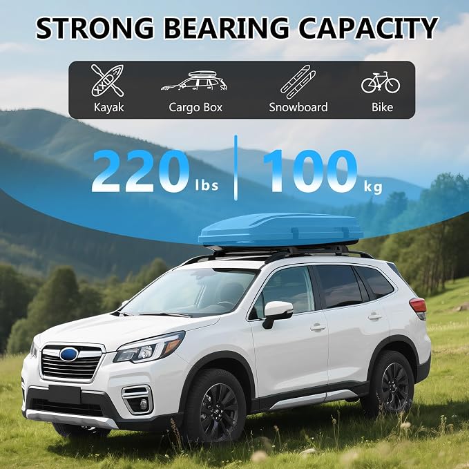 Updated Roof Rack Cross Bars Compatible with The Following Models: Subaru Forester 2014 2015 2016 2017 2018 2019 2020 2021 2022 2023 2024 Heavy Duty Metal Raised Luggage crossbars Rooftop Cargo Bars