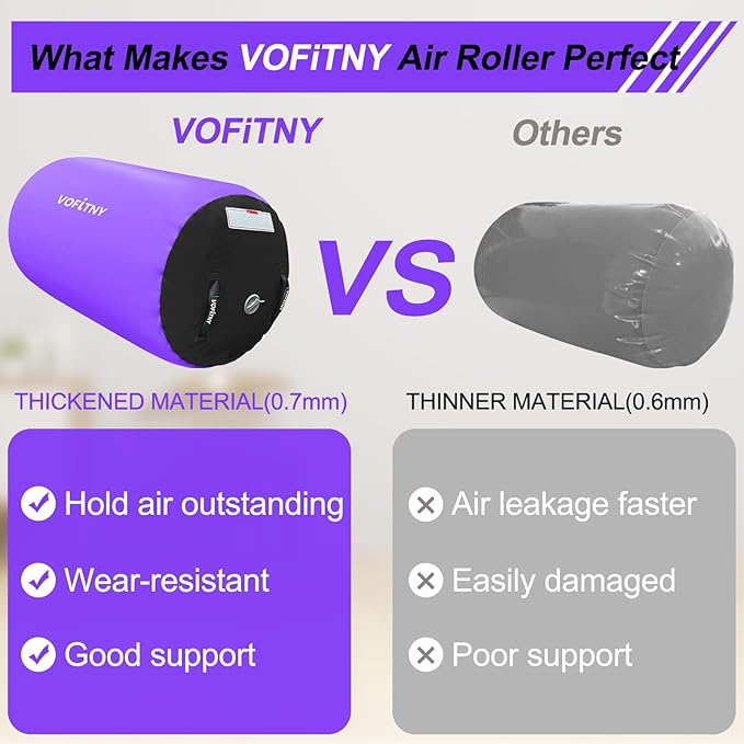 VOFiTNY Gymnastics Tumbling Equipment Air Barrel Inflatable Octagon Tumbler Roller Back-bend Trainer Cheerleading Without Pump