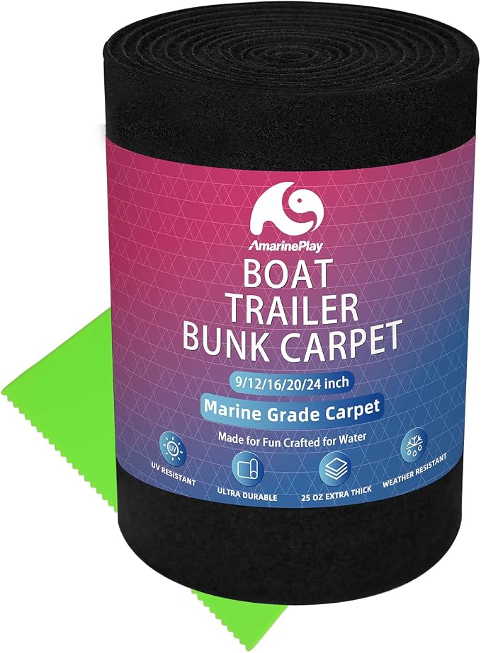 Boat Trailer Bunk Carpet,Marine Carpet Boat Bunk Boards Carpet Replacement, 9/12/16/20/24 inch Trailer Bunker Carpet for Covering Boat Lift Bunks or Runners