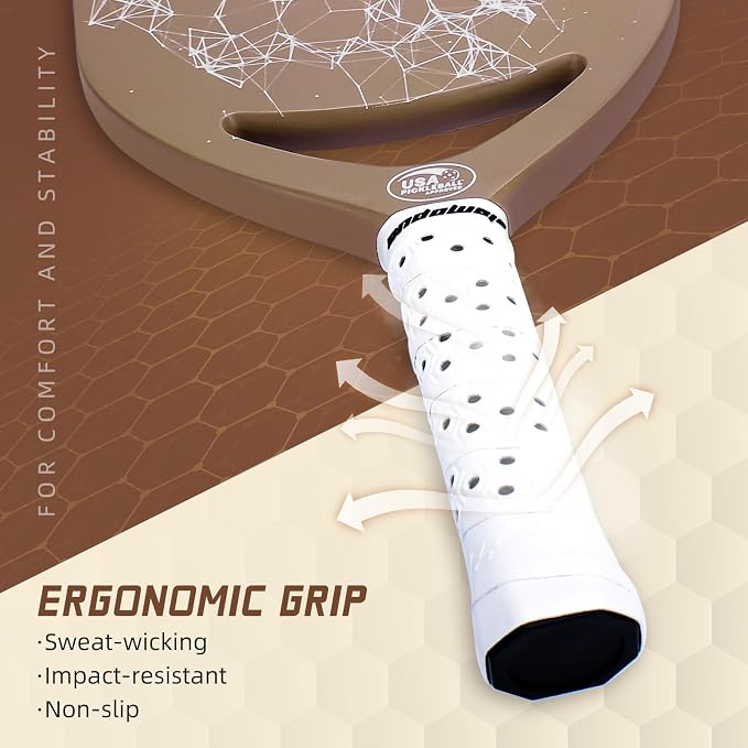 Pro Pickleball Paddle| T700 Carbon Fiber Pickleball Paddles with 16mm Polymer Honeycomb Core & Overgrips| Premium Pickle Ball Racket Enhanced Control & Spin & Power| USAPA Approved