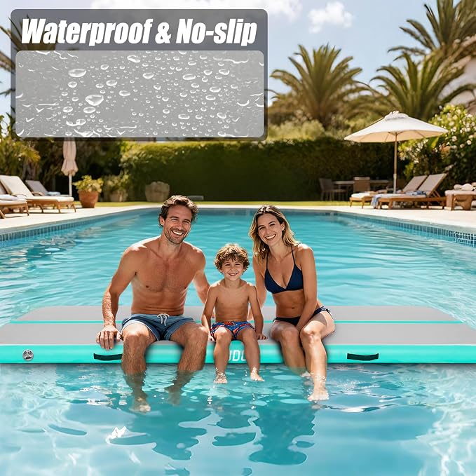 SUDOO Gymnastics Air Mat 10ft/13ft/16ft Inflatable Air Tumble Track Mat 4" Thick Tumbling Mat With Pump or No Pump for Training Tumble Yoga Cheerleading Parkour Beach Water Activities Home Use