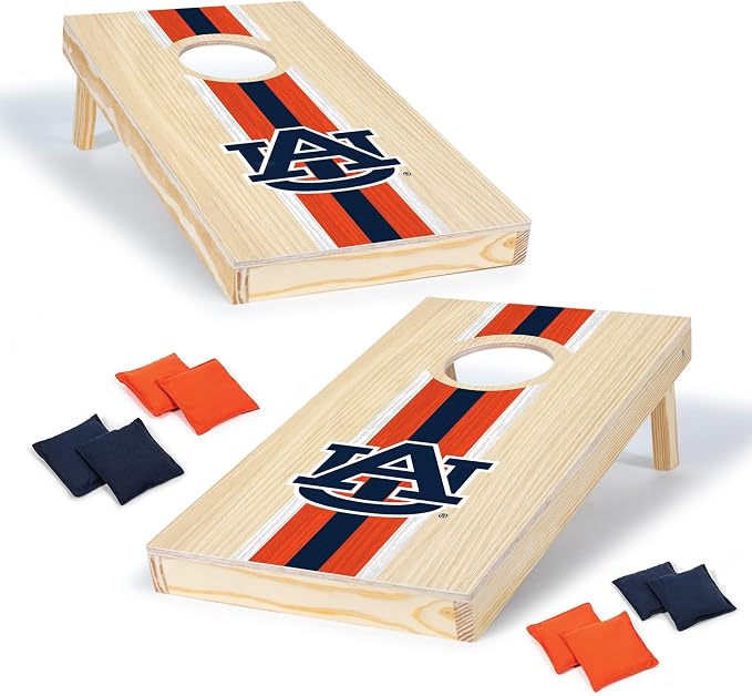 Wild Sports College Portable Size 1' x 2' Solid Wood Cornhole Set with Direct Print HD Team Graphics – Travel Size