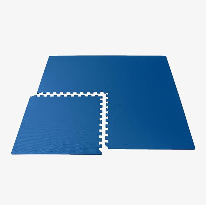We Sell Mats 1/2 Inch Thickness Multipurpose EVA Foam Floor Tiles, Interlocking Floor Mat for Indoor Gym and Home Use, 24 in x 24 in, Blue, 24 Square Feet (6 Tiles)
