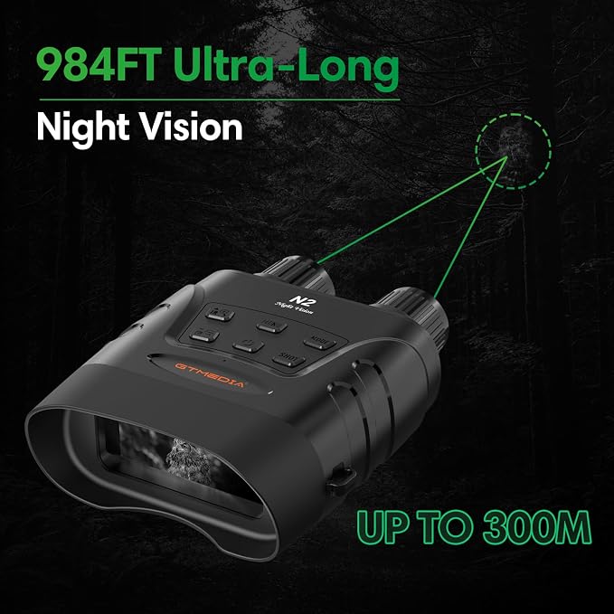 4K Night Vision Goggles, Infrared Night Vision Binoculars for Adults, HD Large Screen Binoculars can Save Photo and Video with 32GB TF Card, Camping & Hunting