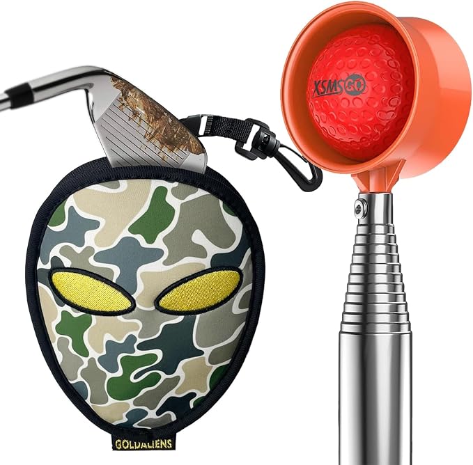 Golf Club Cleaner Bag and Telescopic Golf Ball Retriever for Water