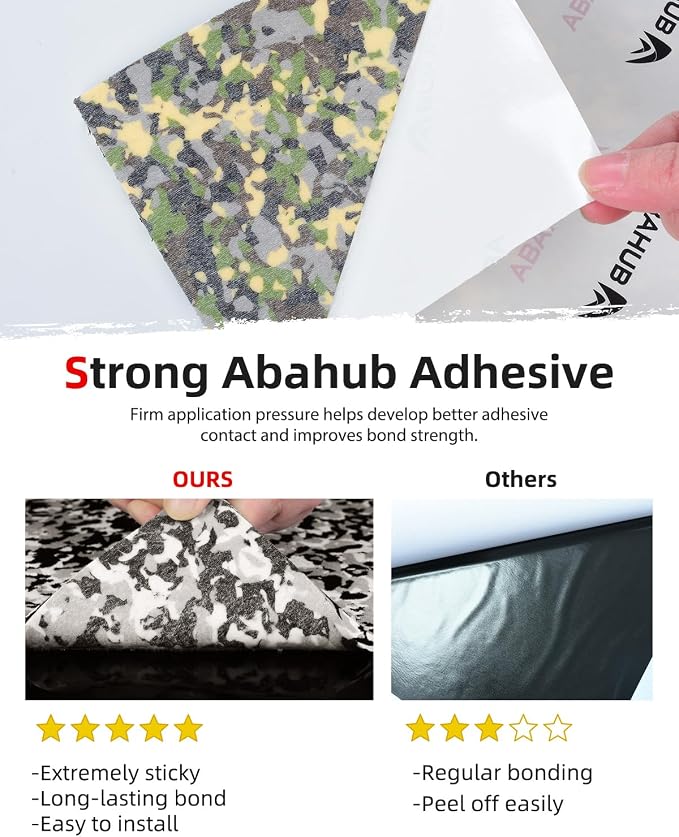 Abahub EVA Foam Boat Flooring Brushed Pattern Marine Decking Sheet with Self-Adhesive Carpet for Motorboat Kayak Surfboard SUP 96''x16''/47''