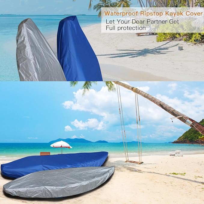 420D Durable 2.6m-6m/7.8-18ft,7 Sizes, 9 Color Durable Kayak Cover Canoe Cockpit Dust Cover, Waterproof UV Sunblock Shield Protector for Fishing Boat,Kayak,Canoe,Paddle Board